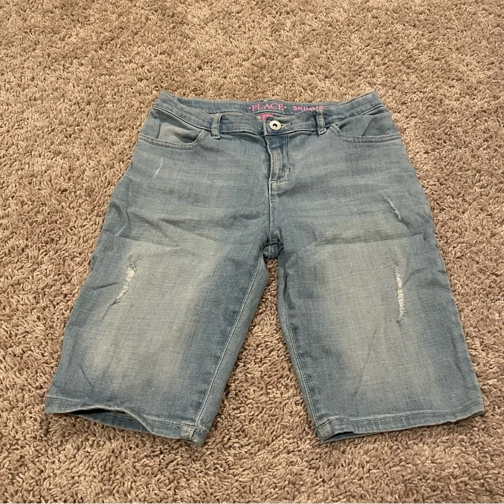 The children’s place skimmer jean shorts blue size 14